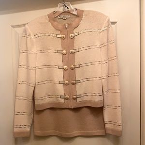 St John Collection 2 piece cream and beige suit
